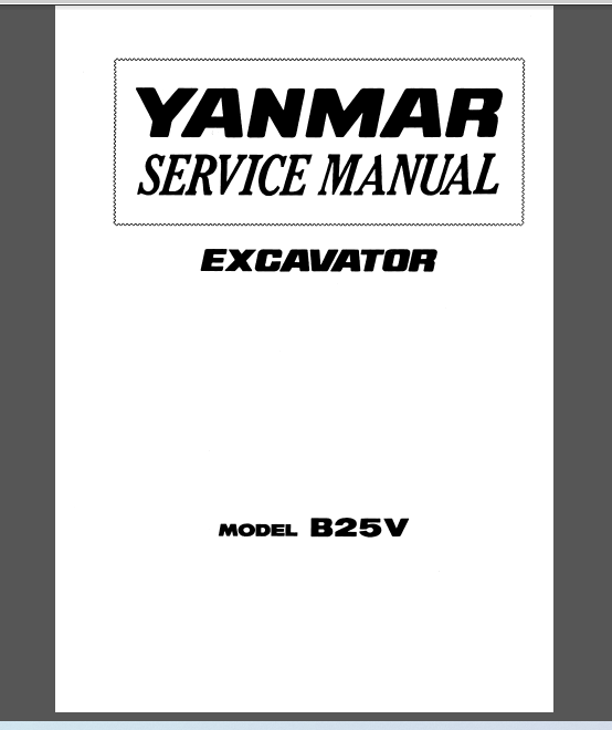YANMAR B25V SERVICE MANUAL