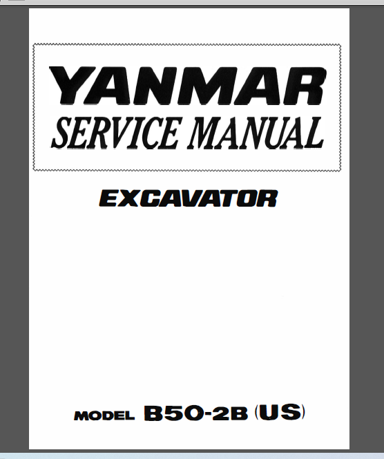 YANMAR B50-2B (US) SERVICE MANUAL