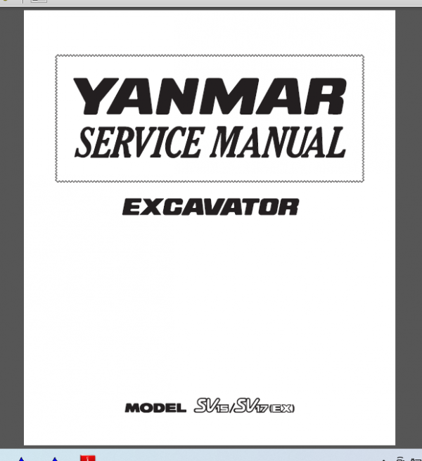 YANMAR SV15 / SV17(EX) SERVICE MANUAL