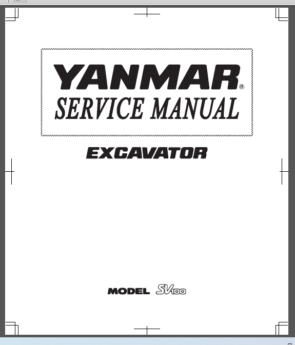 YANMAR SV100 SERVICE MANUAL