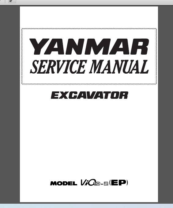 YANMAR VIO10-2(EP) SERVICE MANUAL