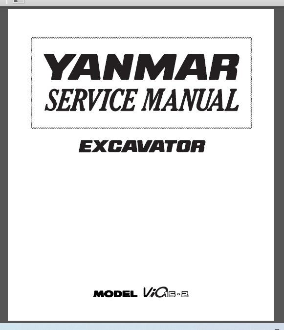 YANMAR VIO15-2 SERVICE MANUAL
