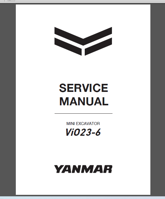 YANMAR ViO23-6 SERVICE MANUAL