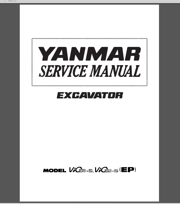 YANMAR VIO30-2 / VIO35-2(EP) SERVICE MANUAL