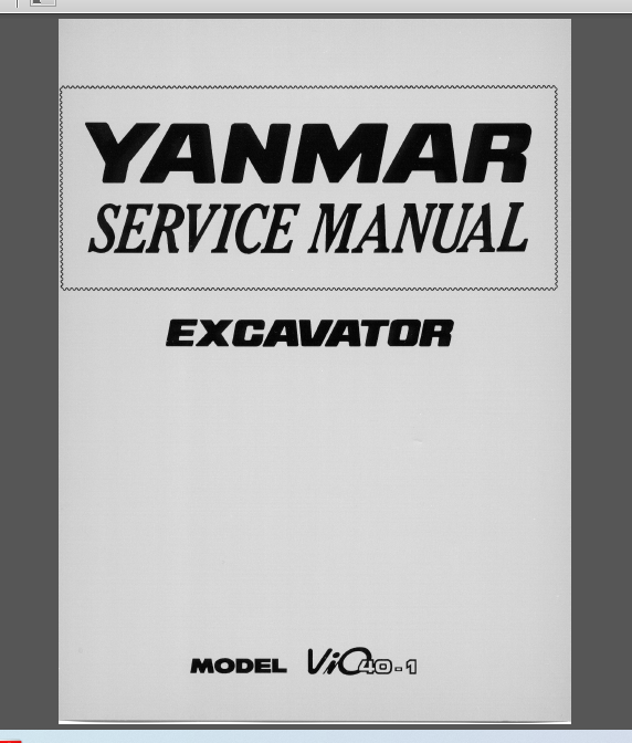 YANMAR VIO40-1 SERVICE MANUAL