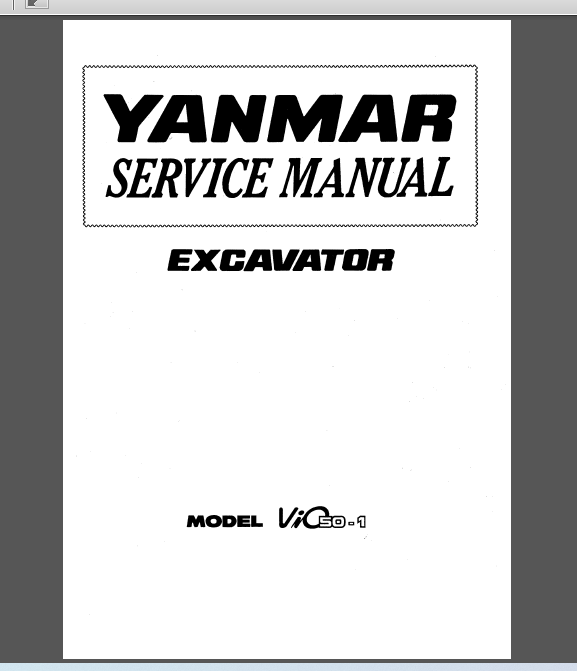 YANMAR VIO50-1 SERVICE MANUAL