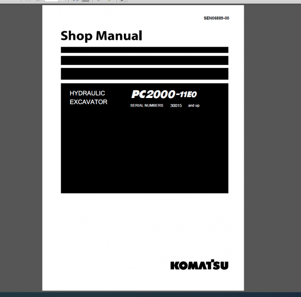 KOMATSU PC2000-11EO SHOP MANUAL