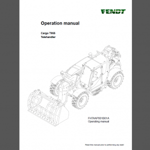 FENDT Cargo T955 Telehandler Operation Manual