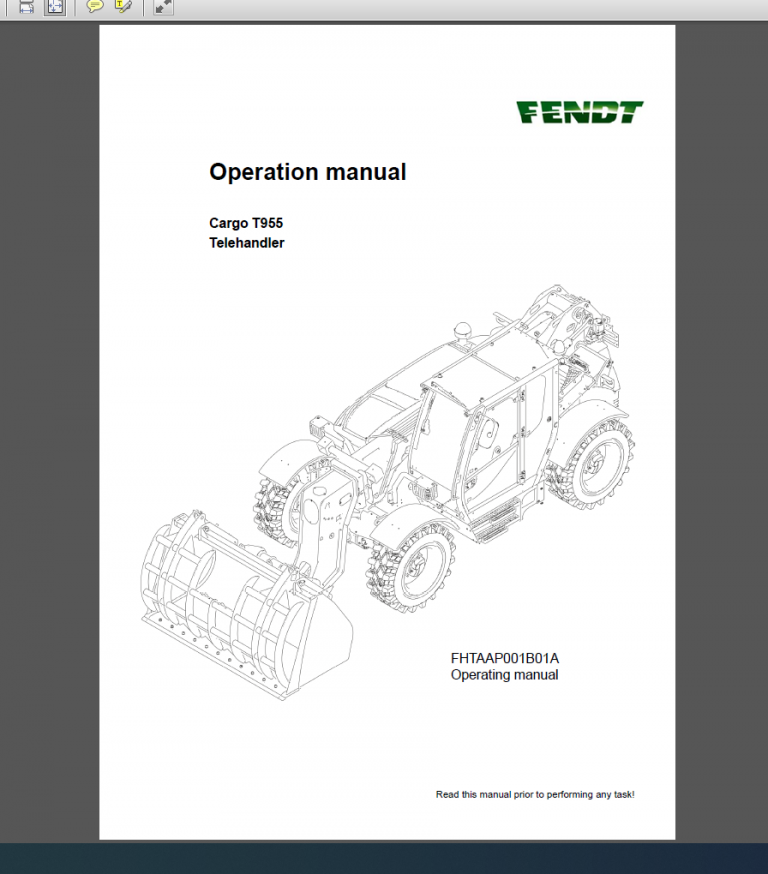 FENDT Cargo T955 Telehandler Operation Manual