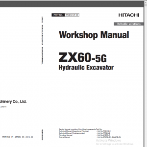 Hitachi ZX60-5G Workshop Manual - Technical Manual