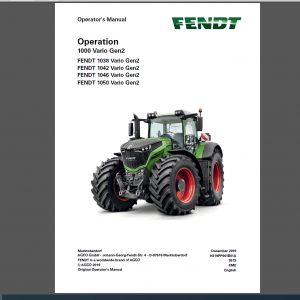 FENDT 1038 – 1042 – 1046 – 1050 Vario Gen2 Operators Manual