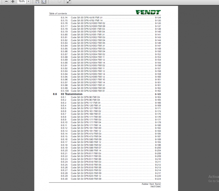FENDT 1149MT 1154MT 1159MT 1165MT Workshop Service Manual