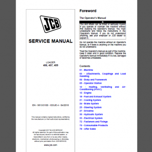JCB 406, 407, 409 SERVICE MANUAL
