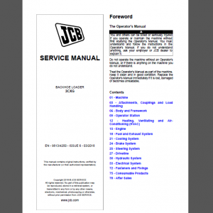 JCB 3CXG SERVICE MANUAL