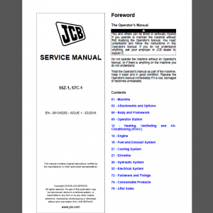 JCB 55Z-1, 57C-1 SERVICE MANUAL