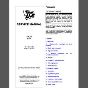 JCB 419S SERVICE MANUAL