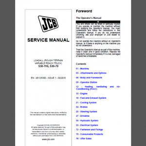 JCB 530-110, 530-70 SERVICE MANUAL