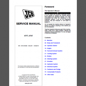 JCB 6TFT, 6TST SERVICE MANUAL