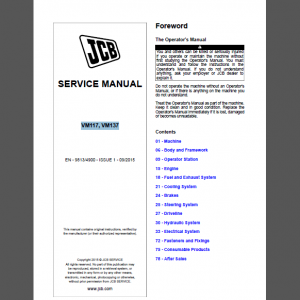 JCB VM117, VM137 SERVICE MANUAL
