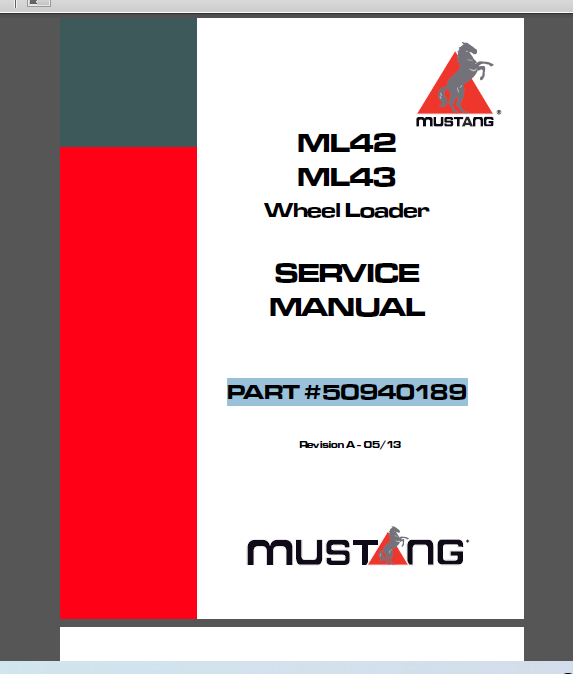 MUSTANG ML42, ML43 SERVICE MANUAL