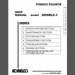 KOBELCO 260SRLC-3 SHOP MANUAL