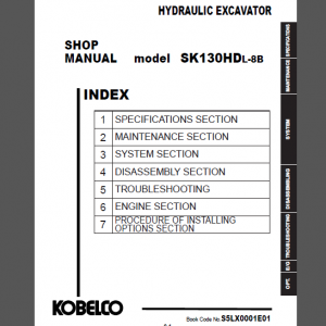 KOBELCO SK130HDL-8B SHOP MANUAL