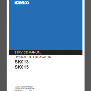 KOBELCO SK013 / SK015 SERVICE MANUAL