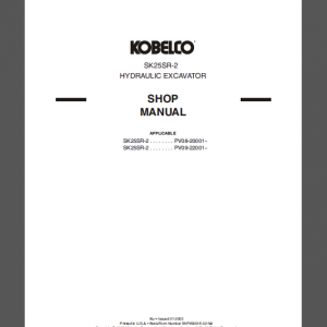 KOBELCO SK25SR-2 SHOP MANUAL