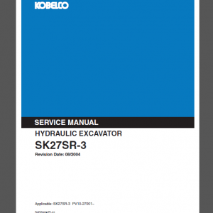 KOBELCO SK27SR-3 SERVICE MANUAL