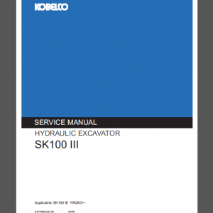 KOBELCO SK100 III SERVICE MANUAL