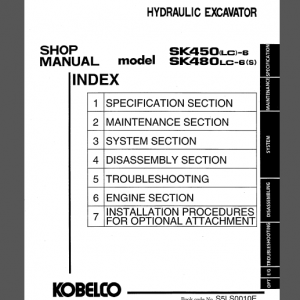 KOBELCO SK450(LC)-6/SK480LC-6(S) SHOP MANUAL