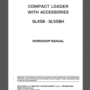 FIAT KOBELCO SL45B - SL55BH WORKSHOP MANUAL