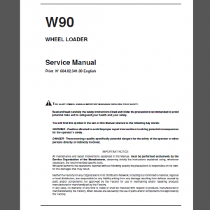 FIAT KOBELCO W90 SERVICE MANUAL