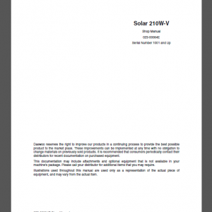 DOOSAN SOLAR 210W-V SHOP MANUAL