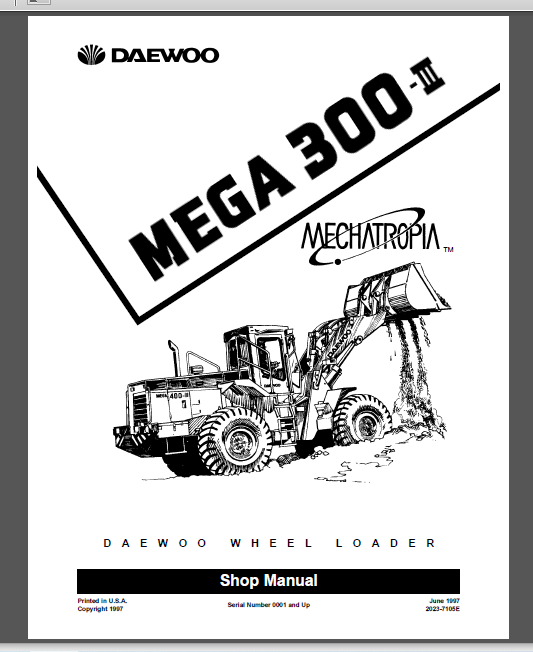 DAEWOO MEGA 300-III SHOP MANUAL