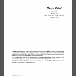 DOOSAN MEGA 300-V SHOP MANUAL