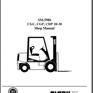 CLARK SM498S CGC, CGP, CDP 20-30 SHOP MANUAL