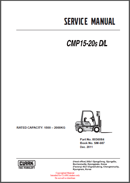CLARK CMP15-20s D/L SERVICE MANUAL