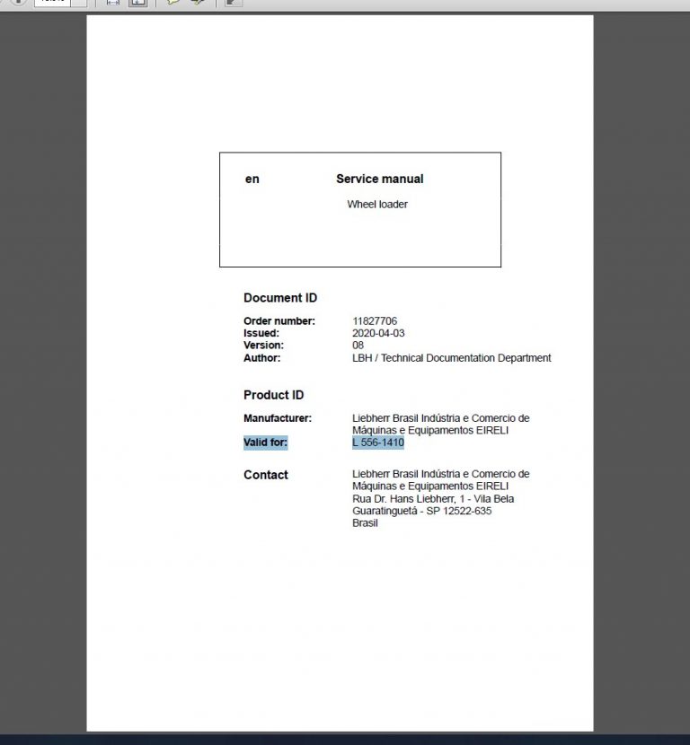 Liebherr L556 Service Manual