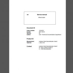 Liebherr L506 Service Manual PDF