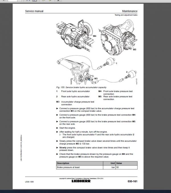 Liebherr L538 Wheel Loader Service Manual