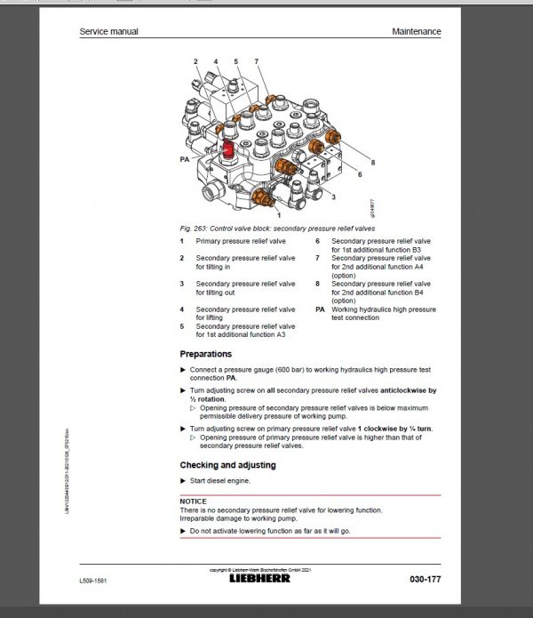 Liebherr L509 Wheel Loader Service Manual PDF