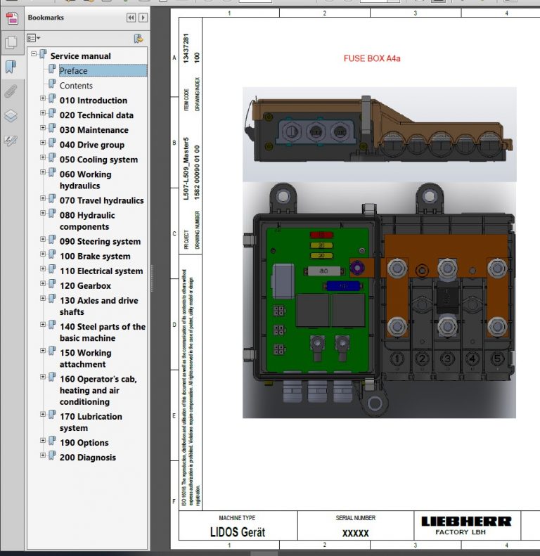 Liebherr L509 Wheel Loader Service Manual PDF
