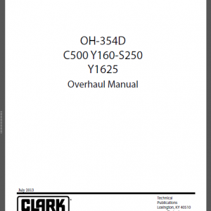 OH354D/C500/Y160-S250/Y1625 OVERHAUL MANUAL