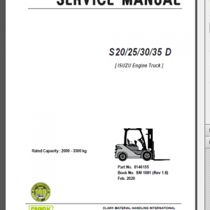 CLARK S20-25-30-35 D SERVICE MANUAL