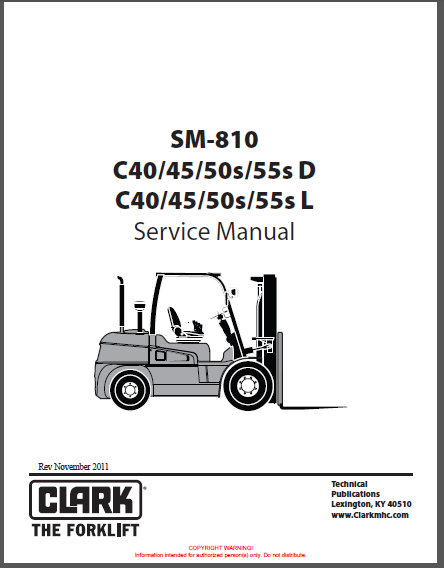 CLARK SM-810/C40/45/50s/55s D - C40/45/50s/55s L SERVICE MANUAL