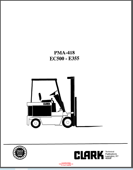 CLARK PMA-418 EC500 - E355 SERVICE MANUAL