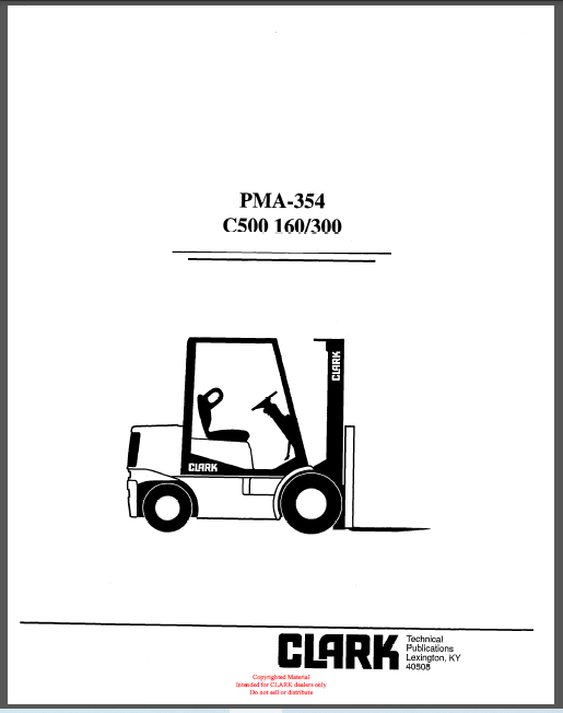 CLARK PMA-354/C500/160/300 SERVICE MANUAL