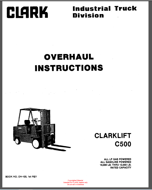 CLARK C500 OVERHAUL MANUAL