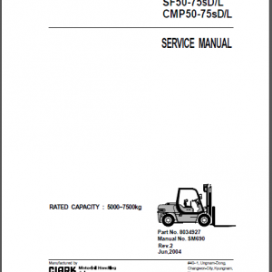 CLARK SF50-75SD/L - CMP50-75sD/L SERVICE MANUAL